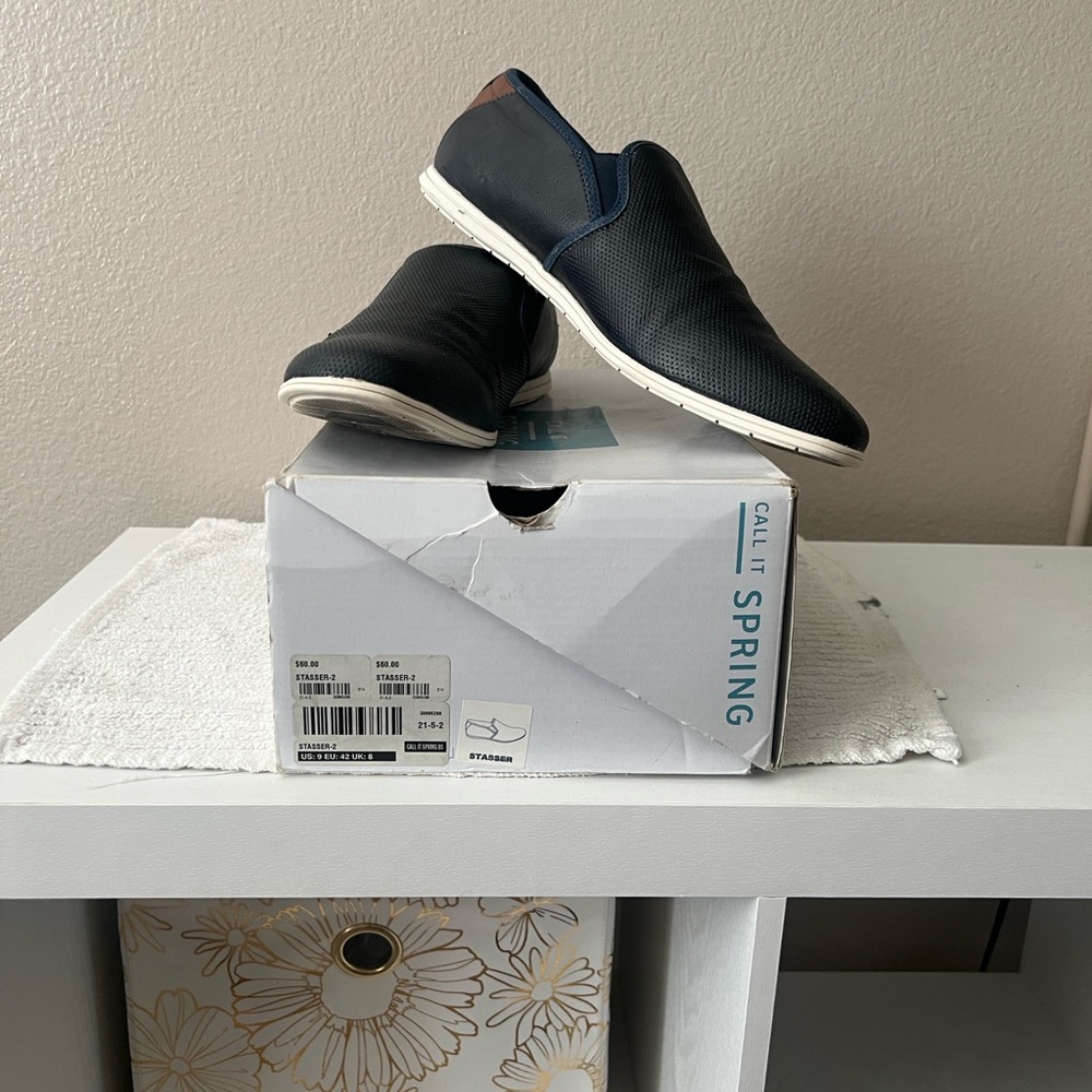 Call It Spring Men's Navy and White Loafers
